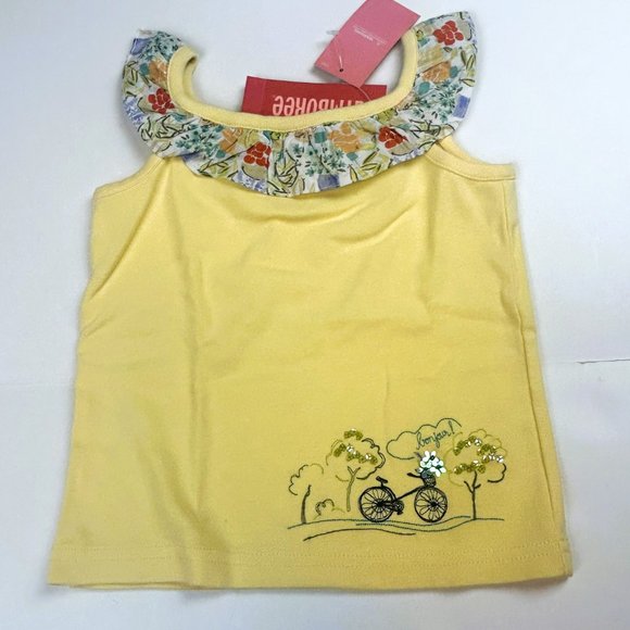 NWT Gymboree Girl Belted Olive Green Capri & Ruffle Neck Tank Size 7 - Picture 6 of 8